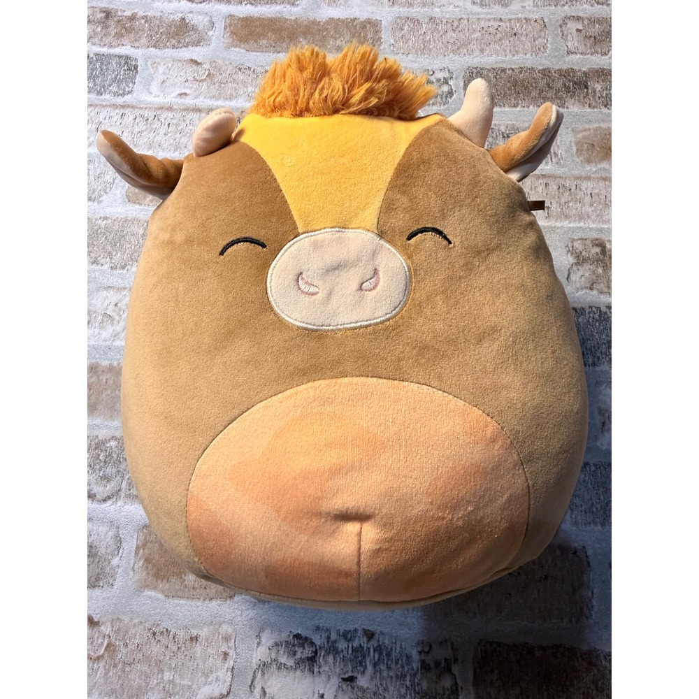 Squishmallow Fiifi the Highland Cow 12 Inch Brown Orange Plush Kellytoy Toy